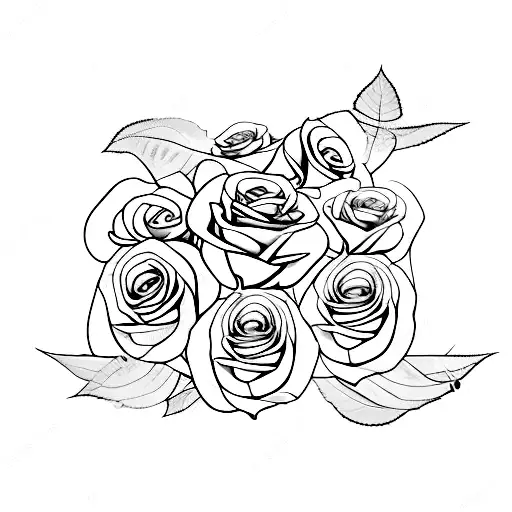 medusa and roses tattoo design idea