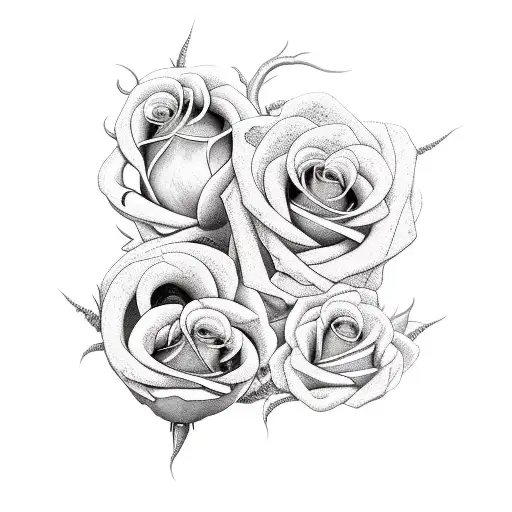 medusa and roses tattoo design idea