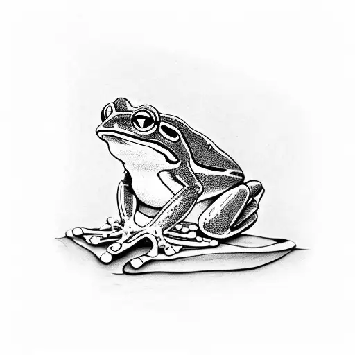 frog with sneakers tattoo design idea