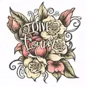 tulip,lily, and rose spine tattoo with the words "to live is to love" in cursive  tattoo design idea