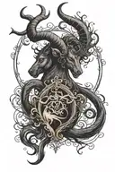 Capricorn and leo tattoo design idea