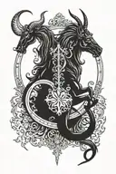 Capricorn and leo tattoo design idea
