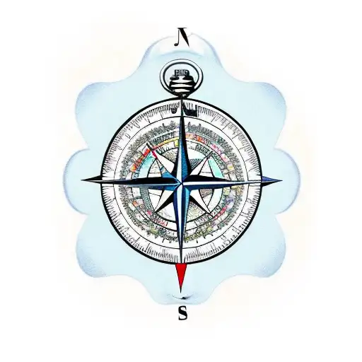 compass and pocket watch  tattoo design idea