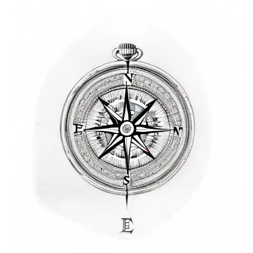 compass and pocket watch  tattoo design idea