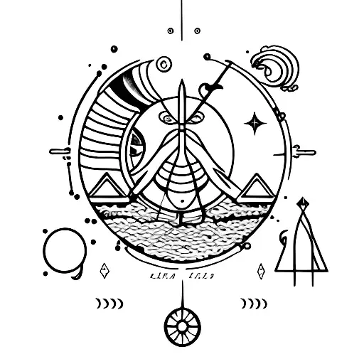 Aquarius, Libra, Sagittarius, Moon tattoo design idea
