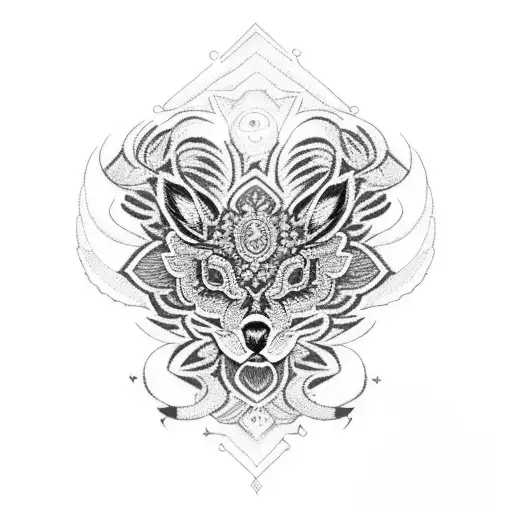 mexican embroidery blue and gold symbolic design tattoo design idea