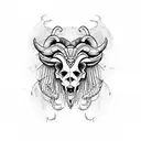 Aries ram skull tattoo design idea
