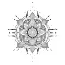 mandala bow and arrow tattoo design idea