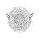 mandala bow and arrow tattoo design idea