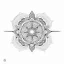 mandala bow and arrow tattoo design idea