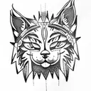 moon and lynx tattoo design idea