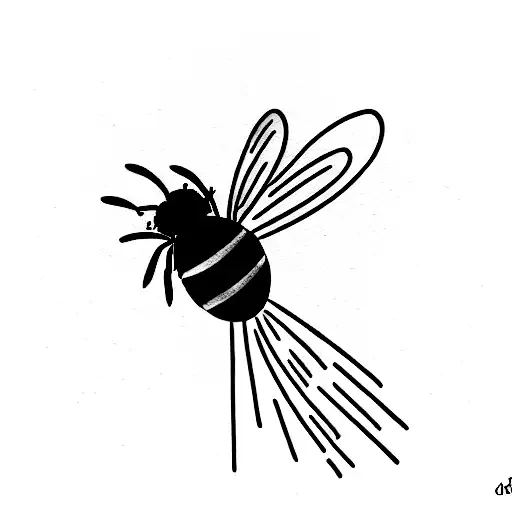 Tattoo idea with the meaning of breaking away from trauma, including a bee and butterfly, flying out of a dandelion tattoo design idea