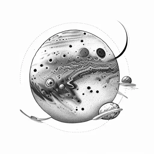 Planet Mars, where you can see the desert on it tattoo design idea