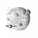 Planet Mars, where you can see the desert on it tattoo design idea