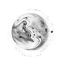 Planet Mars, where you can see the desert on it tattoo design idea