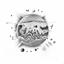 Planet Mars, where you can see the desert on it tattoo design idea