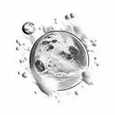 the Planet Mars with deserd winds  tattoo design idea