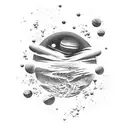 the Planet Mars with deserd winds  tattoo design idea