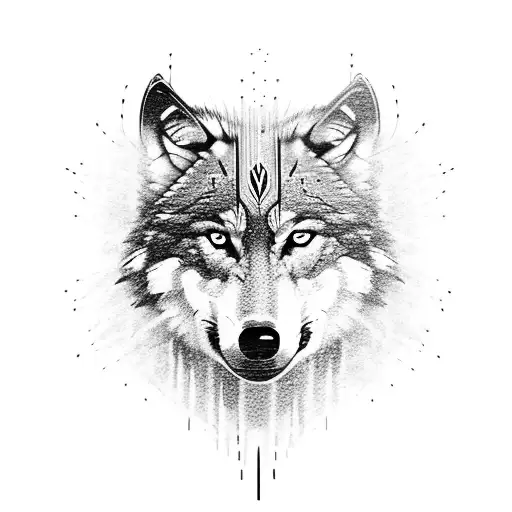 wolf blood indian tattoo design idea