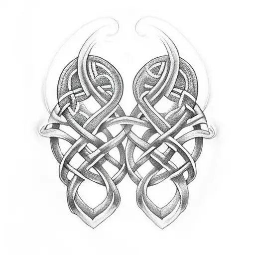2 celtic hearts with infinity tattoo design idea