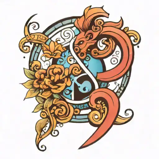 Gemini Aquarius symbol incorporated tattoo design idea