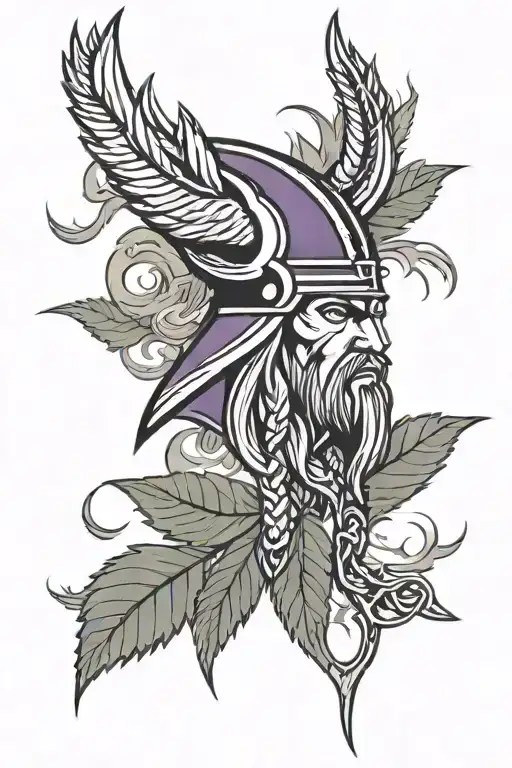 Minnesota Vikings logo, Minnesota Twins logo, marijuana leaf, Winona, Minnesota, bravery, smoke tattoo design idea