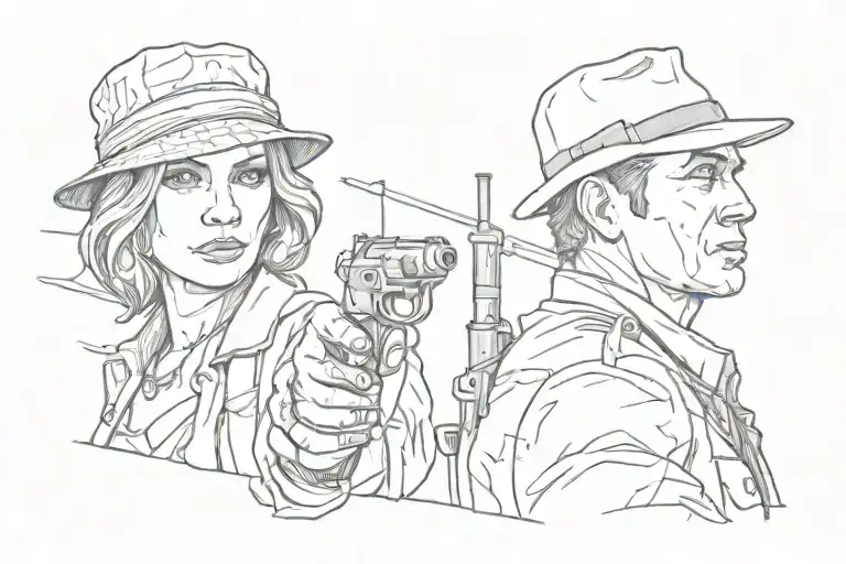 wrist, bonnie and clyde tattoo design idea