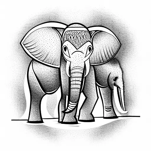 african elephant tattoo design idea