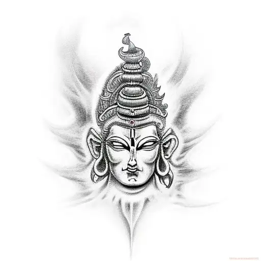 angry mahadeva tattoo design idea