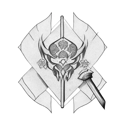 shovel wrapped around tattoo design idea