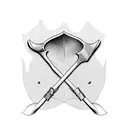 shovel wrapped around tattoo design idea