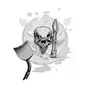 shovel wrapped around tattoo design idea