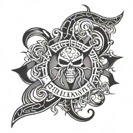 phillipians 4:13 written in arrancar font sleeve tattoo with spiderwebbing backdrop  tattoo design idea