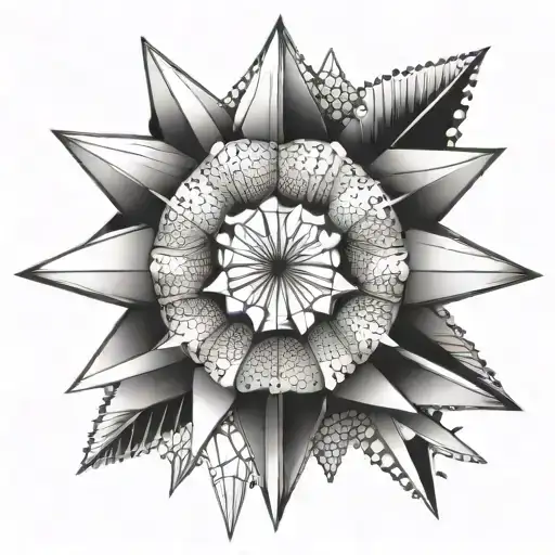 sea urchin and star fish tattoo design idea