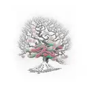 cherry tree where the brances look like veins  tattoo design idea