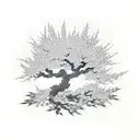 cherry tree where the brances look like veins  tattoo design idea