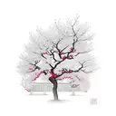 cherry tree where the brances look like veins  tattoo design idea