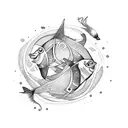 Pisces and Virgo Love Sign tattoo design idea