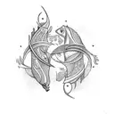 Pisces and Virgo Love Sign tattoo design idea
