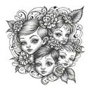 3 kids names in them tattoo design idea