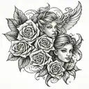 3 kids names in them tattoo design idea