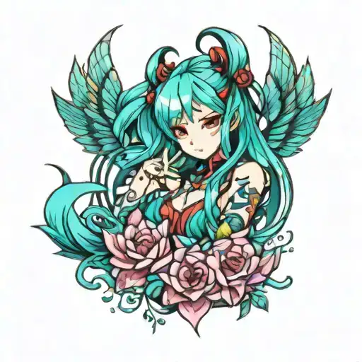 miku hatsune tattoo design idea
