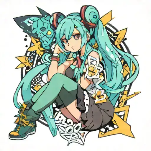 miku hatsune tattoo design idea