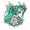 miku hatsune tattoo design idea