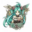 miku hatsune tattoo design idea