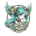 miku hatsune tattoo design idea