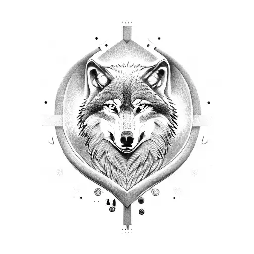 wolf and eagle tattoo design idea