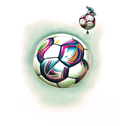 balon de futbol con flores tattoo design idea