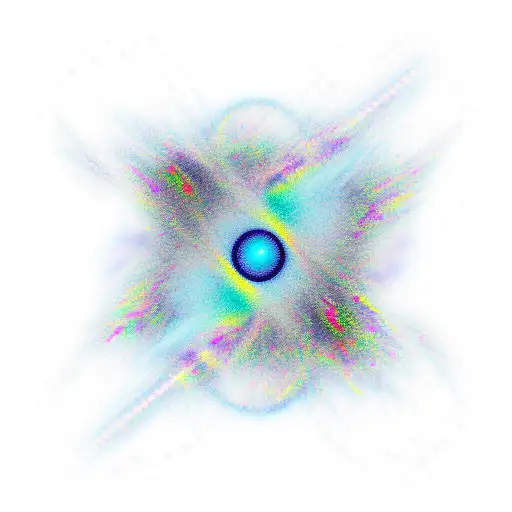 An artist's palette merging with quantum particles tattoo design idea