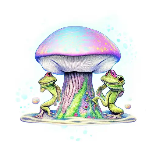 psychedelic toadstool tattoo design idea